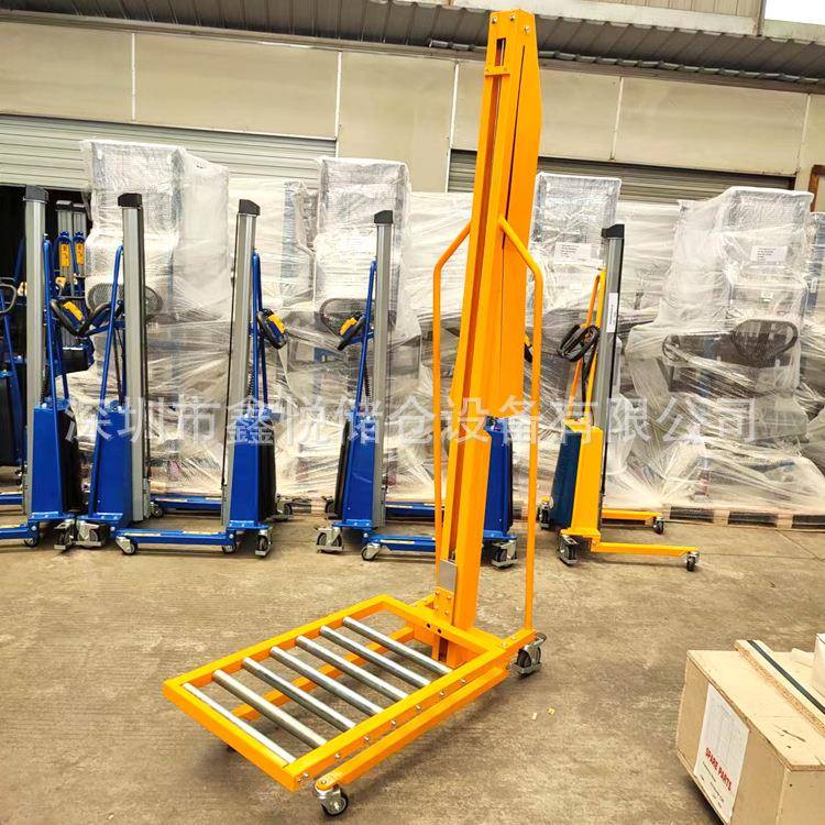 手摇式堆高车模具装缷车迷你型工位车120/150kg电动叉车