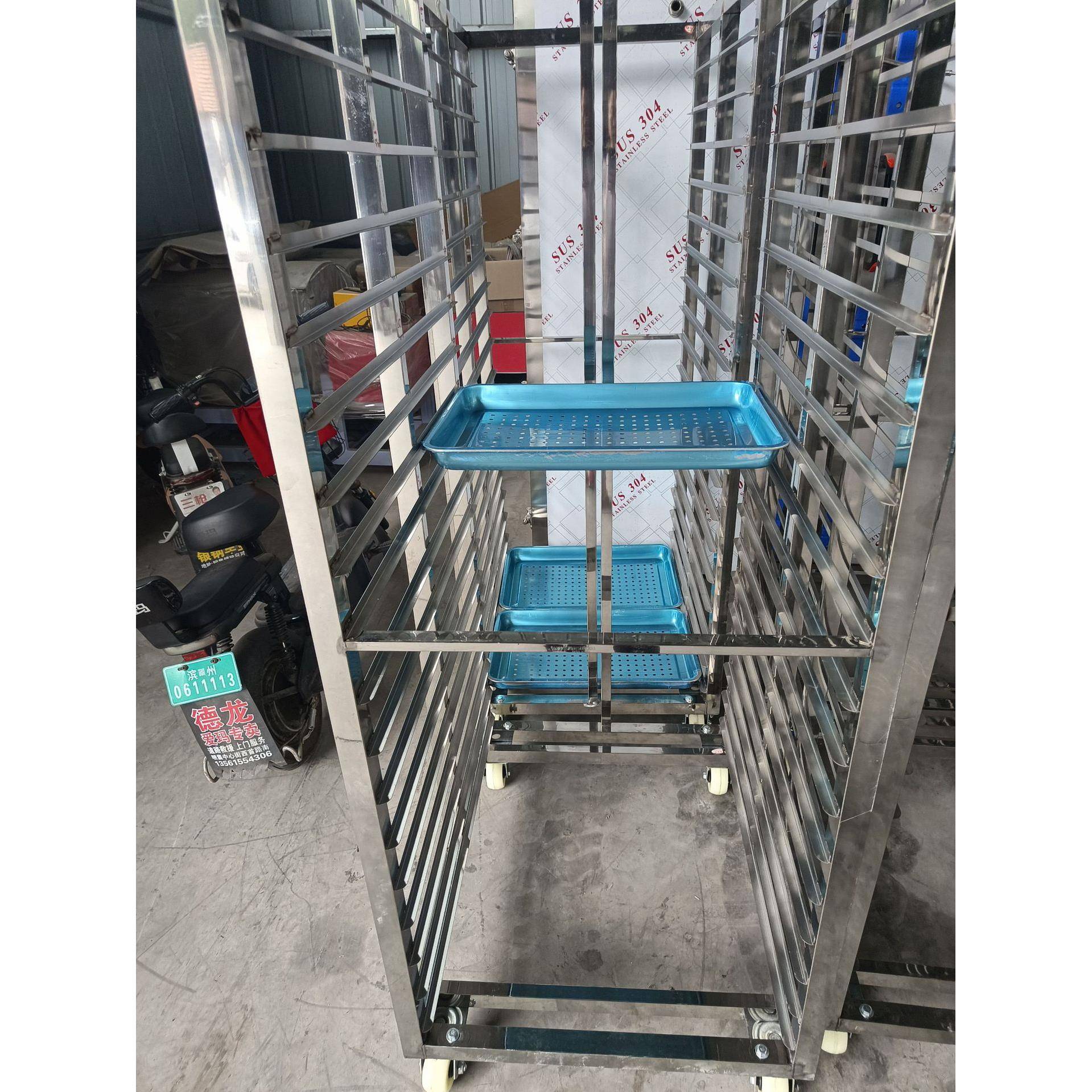 不锈钢架子车商用大型馒头蒸房架子车馒头子周转车冷冻推车