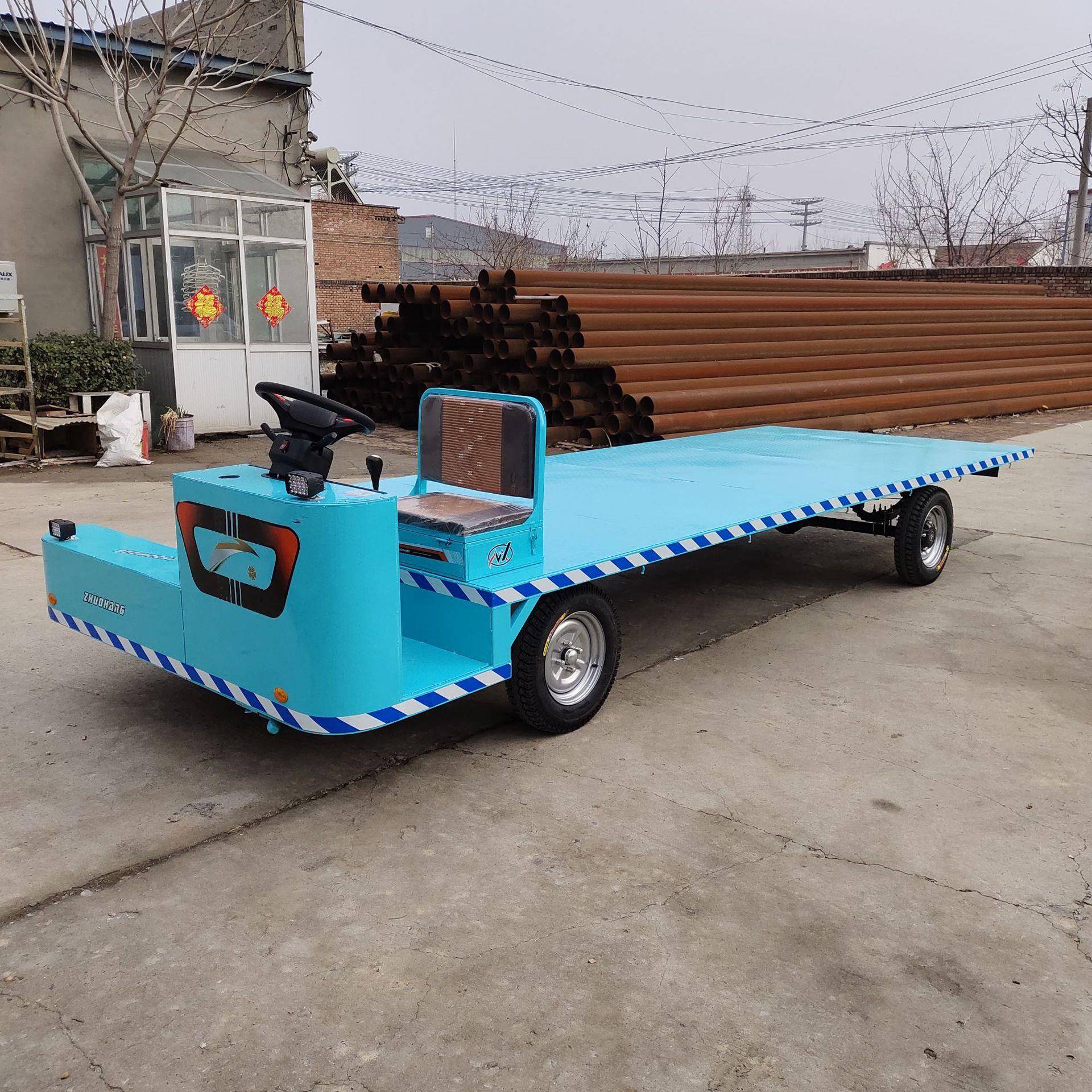 电动平板车搬运车四轮小推车仓库工地农用果园上料运输大载重