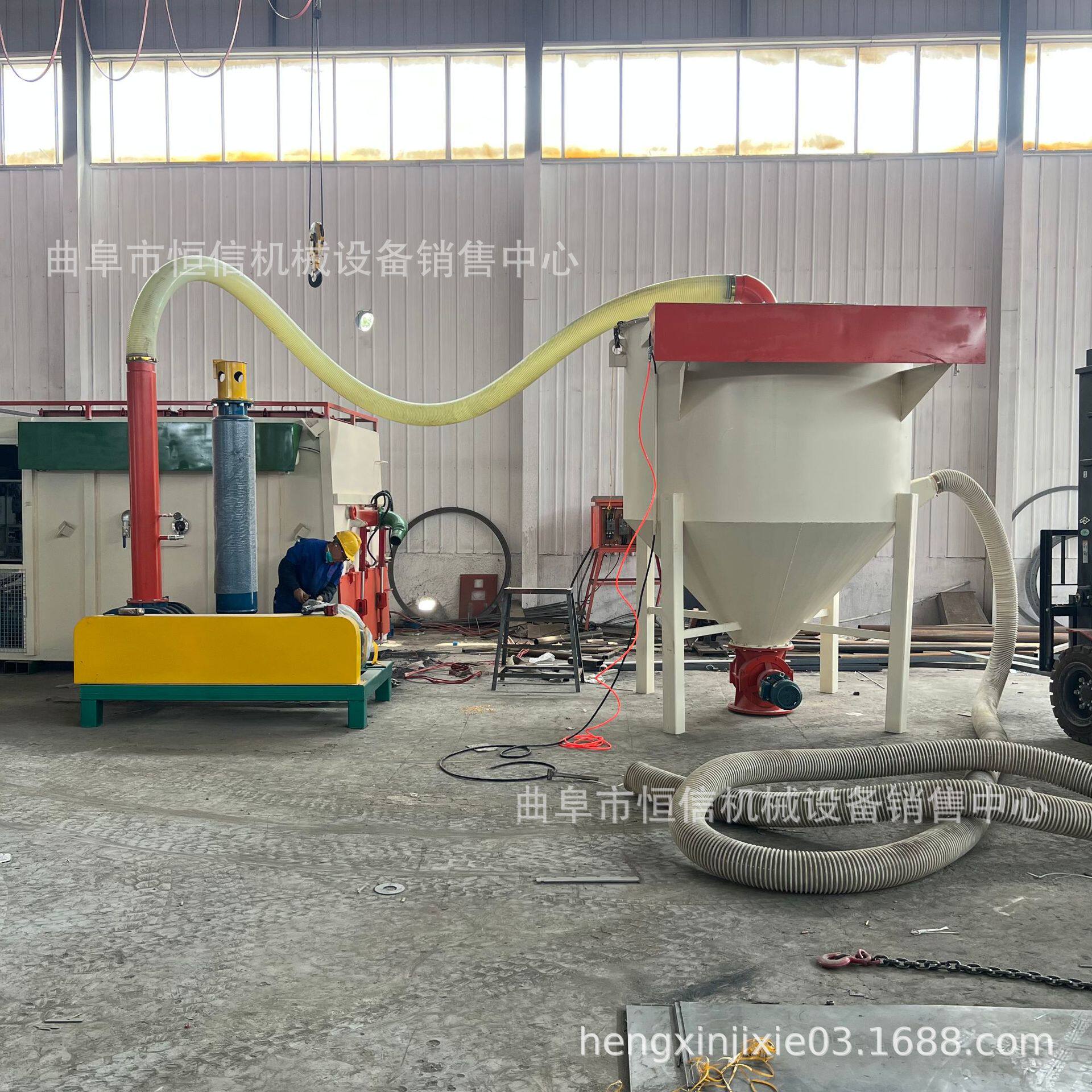 集装箱里面的煤块煤渣煤面气力吸灰机zcjb 收尘灰装吨包吸料机直