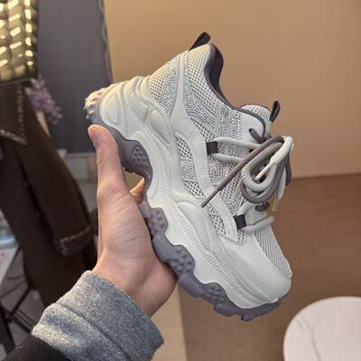 达芙妮2026新款厚底系带增高老爹鞋女时尚百搭款运动休闲女鞋