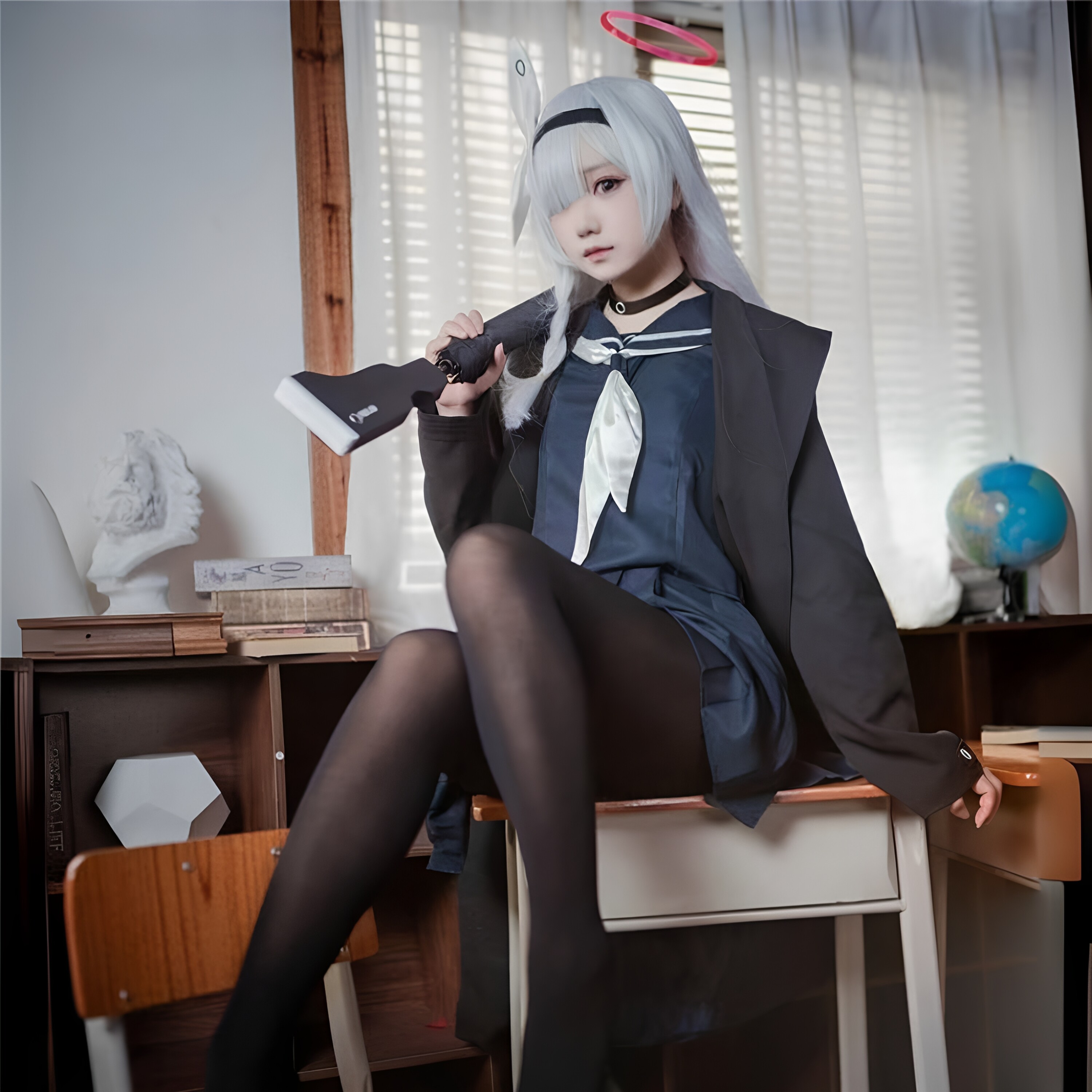 碧蓝档案cosplay服 普拉娜cos服蔚蓝黑阿罗娜黑子披风cos服套装
