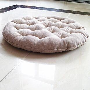 亚麻布坐垫可盘腿蒲团日式纯色榻榻米地垫飘窗打坐瑜伽加厚透气垫