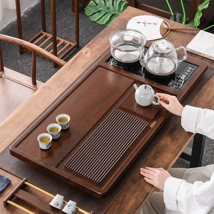茶盘全自动套装一体2024新款全套茶台功夫茶具家用实木茶托盘茶海