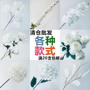饰花艺 白色系婚庆仿真花排绣球绢花假花材婚礼堂吊顶路引装