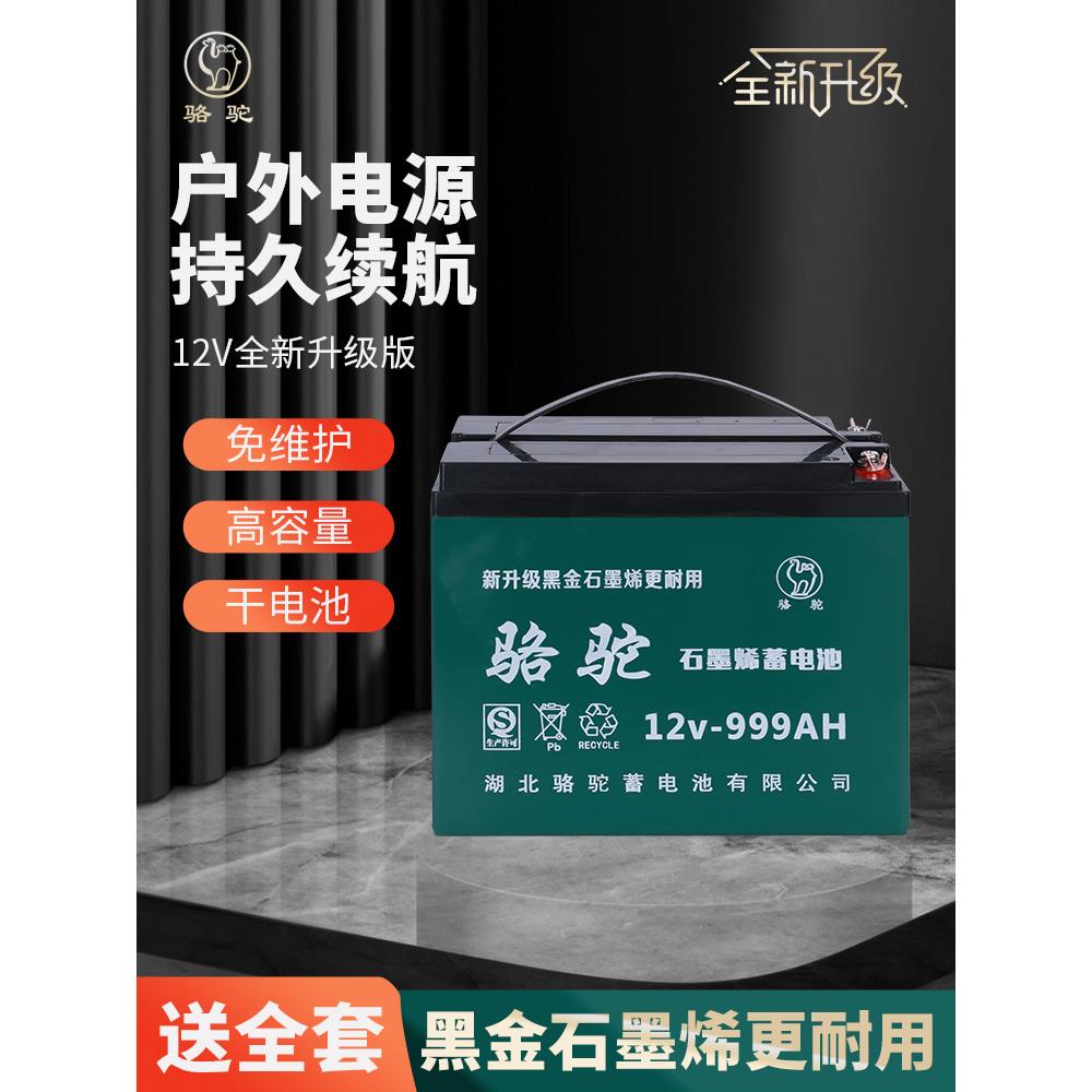 12V正品电瓶100安120安顶配大容量石墨烯蓄电池夜市摆摊灯箱电瓶