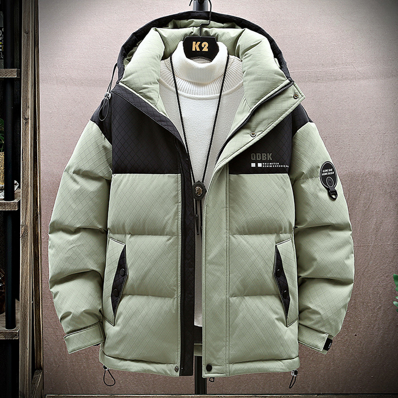 拼接撞色棉衣男2025新款韩版潮流百搭羽绒棉服外套青少年男装棉袄