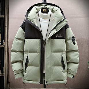 拼接撞色棉衣男2025新款韩版潮流百搭羽绒棉服外套青少年男装棉袄