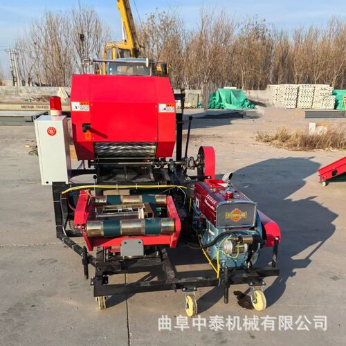 农用青贮打包机秸秆草料用打捆包膜机碎草料用饲草打捆包膜机