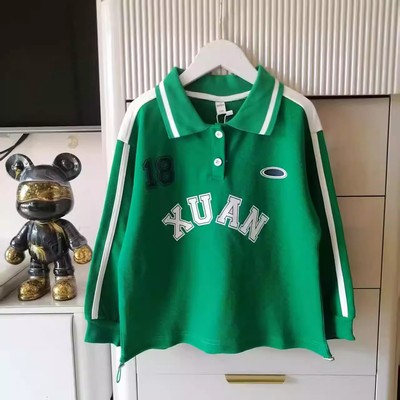 214断码清仓特价男童秋季翻领POLO衫字母印花套头卫衣儿童秋上衣