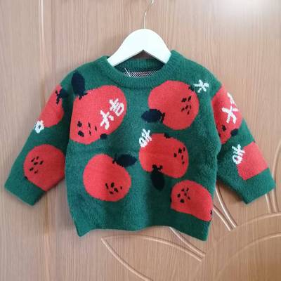 324断码清仓秋冬季儿童毛衣套头男童女童长袖圆领提花打底针织衫