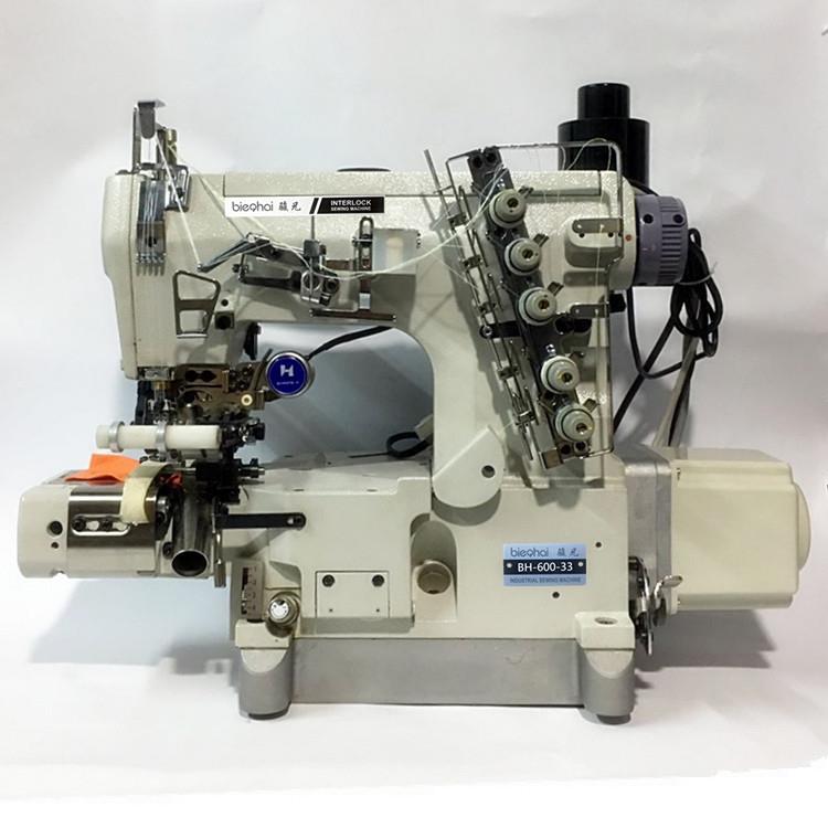 600小方头右切刀绷缝机电脑直驱3针5线内裤拉腰机自动剪线冚车