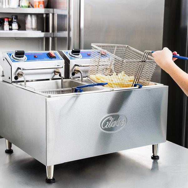 快餐奶茶店电炸锅小型家用商用油炸锅全自动炸鸡排炸薯条机电炸炉