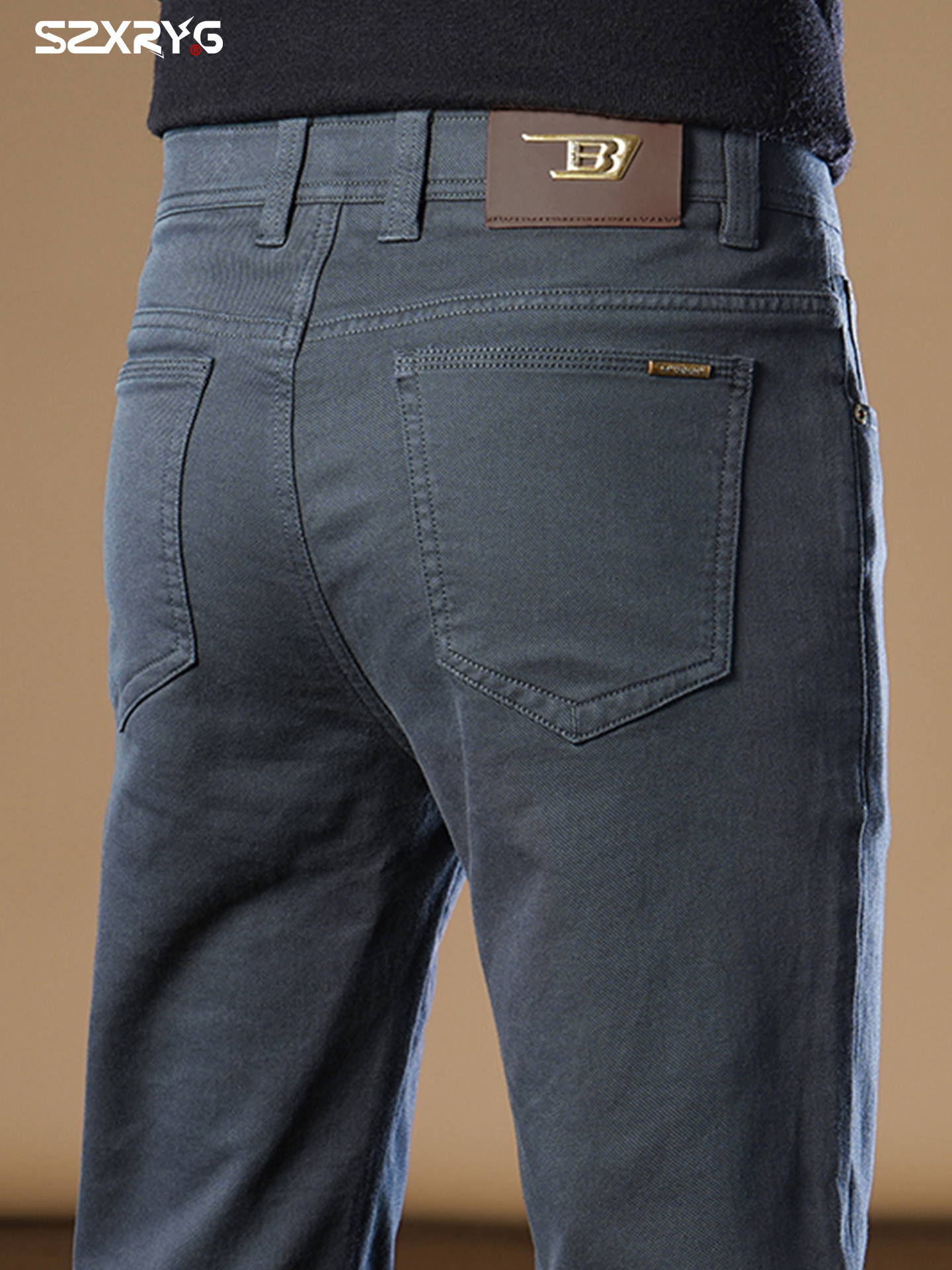 意大利高端纯棉休闲裤男士2025秋冬款修身直筒商务西装长裤子男款