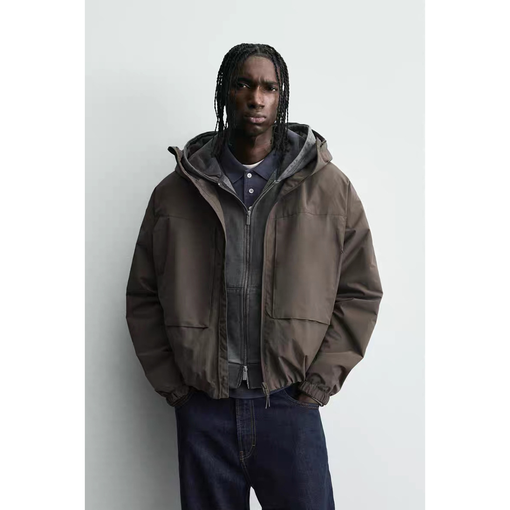 ZA 2025 秋季新品 男装 拼接科技面料保暖夹克外套 8281410 706