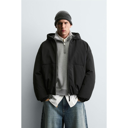 ZA 2025冬季新品 男装 宽松科技面料棉服夹克外套 8281405 800