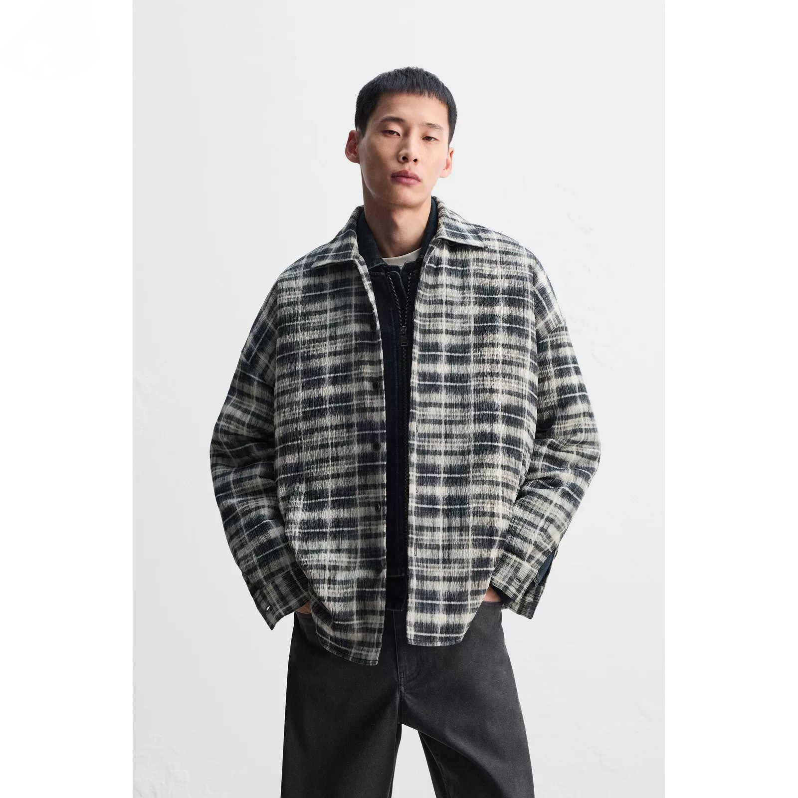 2025年 春季新款 男装 格子棉服长袖衬衫外套夹克  7380805