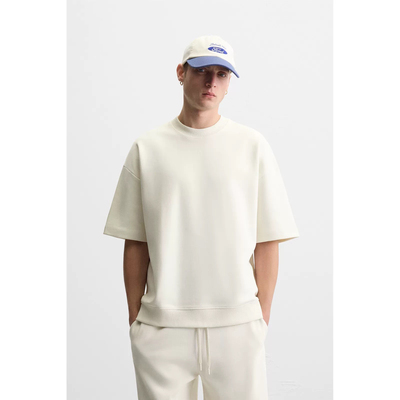 25春季新品 男装多色选宽松双面布纹理简约舒适短袖卫衣 0761450