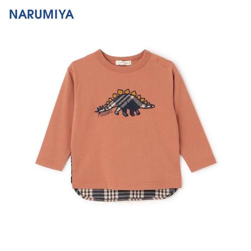 sense of wonder 恐龙贴花拼接面料长袖T恤/卫衣【日本直邮】