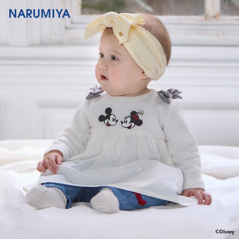 petit main 【迪士尼】假两件式拼接连衣裙连体衣