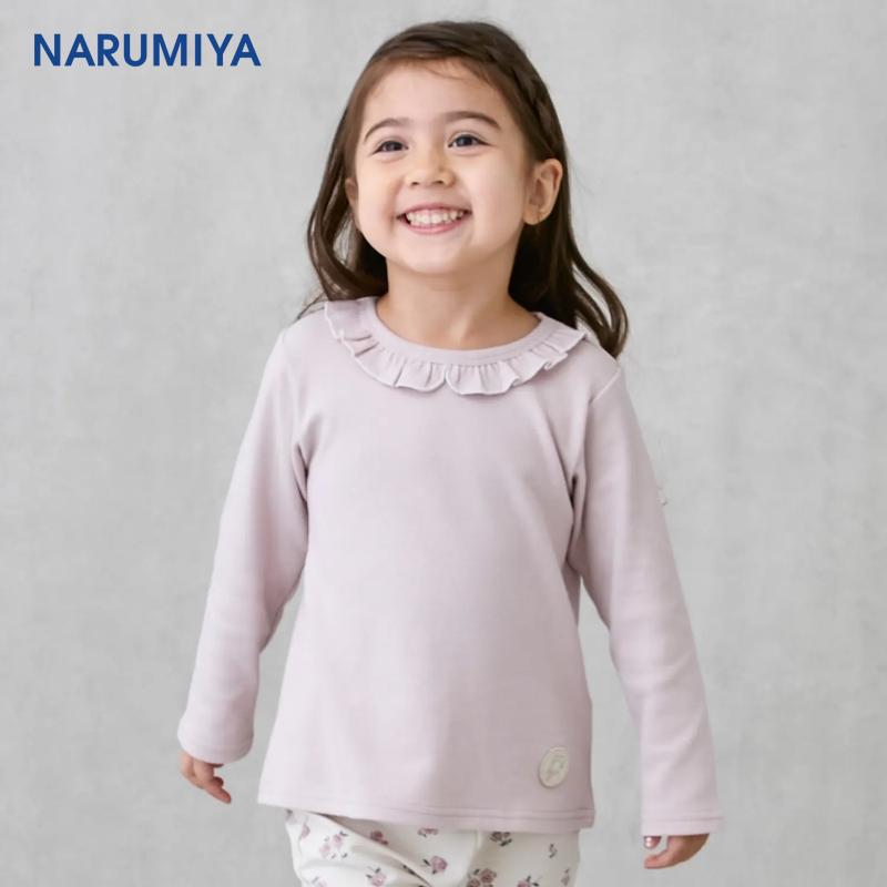 petitmain荷叶边领长袖T恤