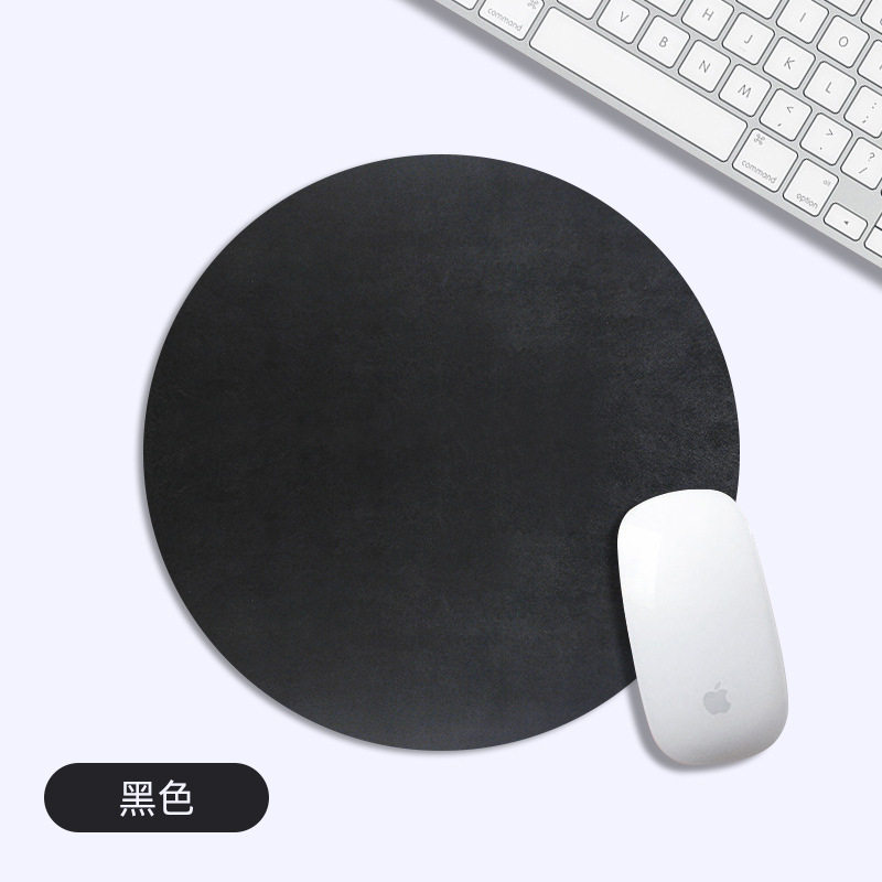 简约皮质鼠标垫小号品牌广告防水防油电脑办公定制加LOGO圆形自营