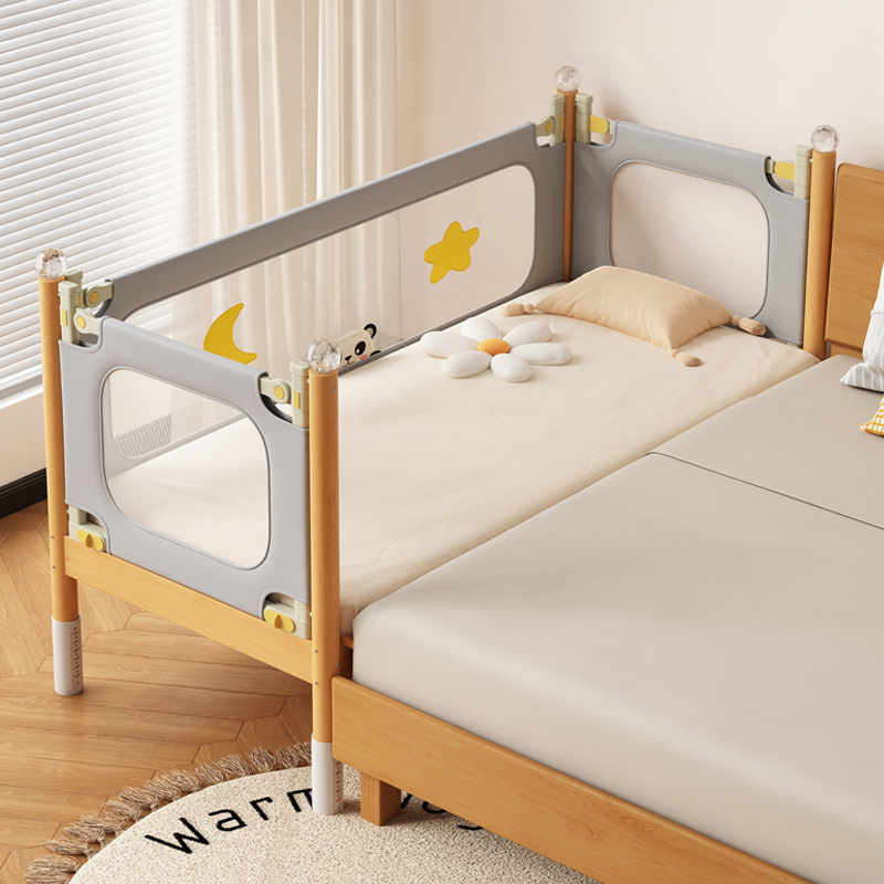 山毛榉实木拼接床定制儿童床可升降护栏婴儿床加宽大人可睡宝宝床