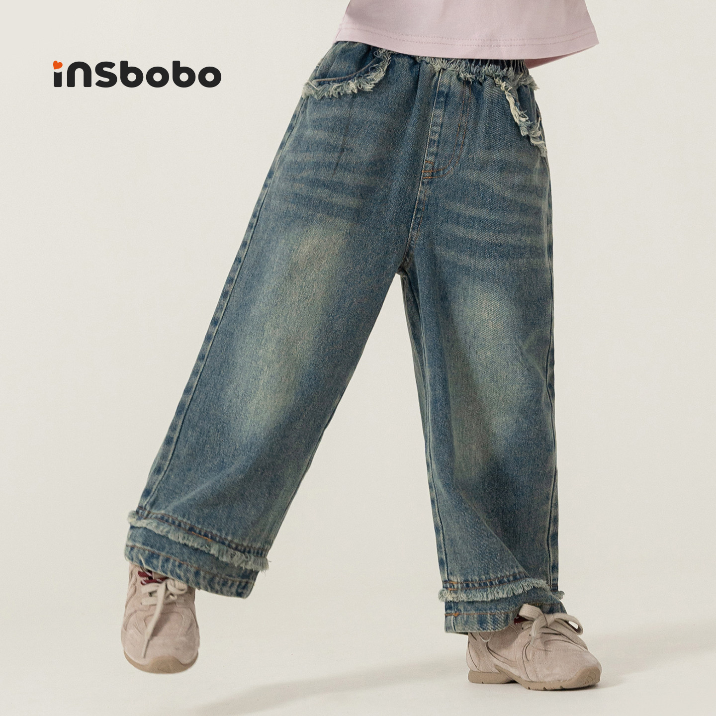 INSbobo儿童裤子休闲牛仔裤