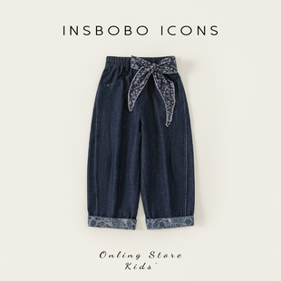 女童裤子儿童牛仔裤2026新款春装休闲裤女孩直筒裤女大童洋气童装