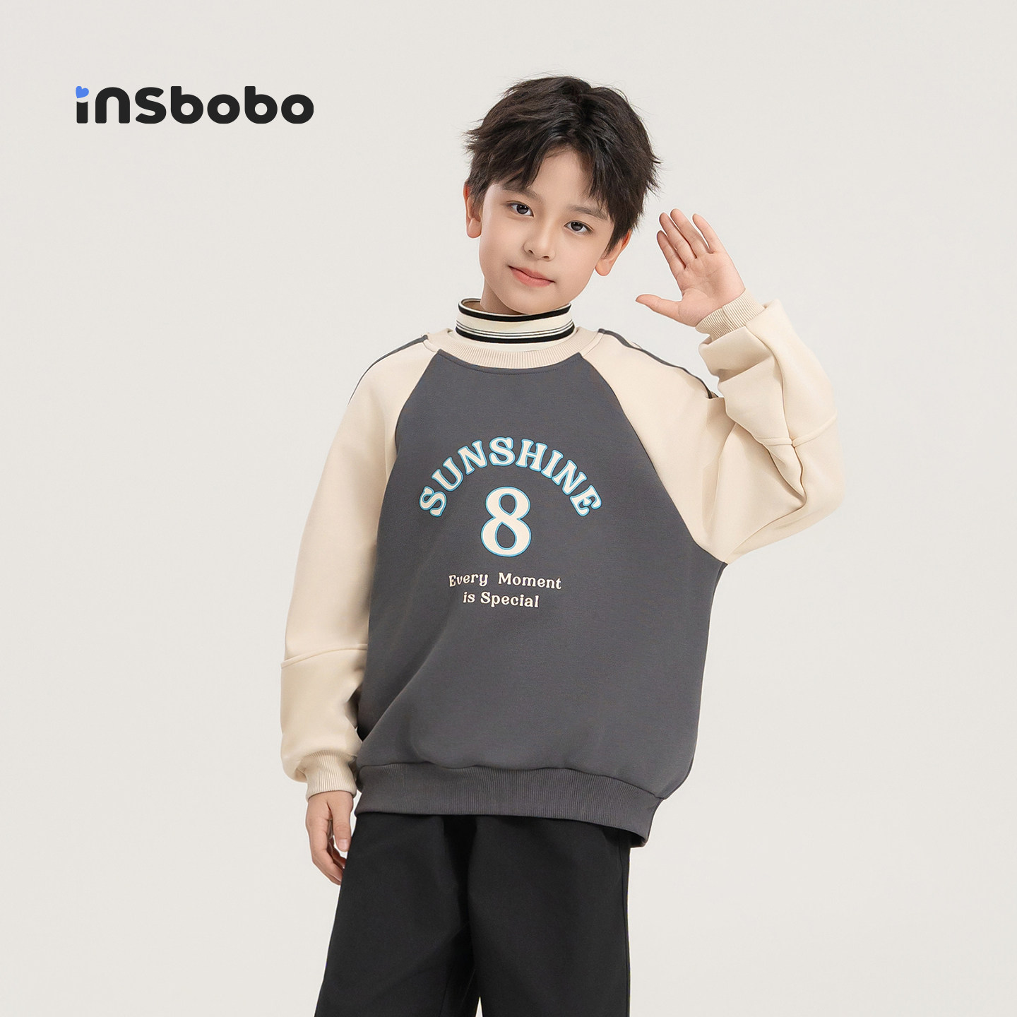 INSbobo儿童卫衣休闲撞色卫衣