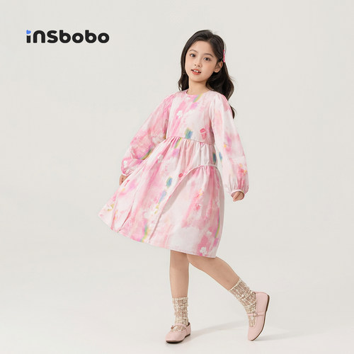 INSbobo儿童连衣裙印花连衣裙