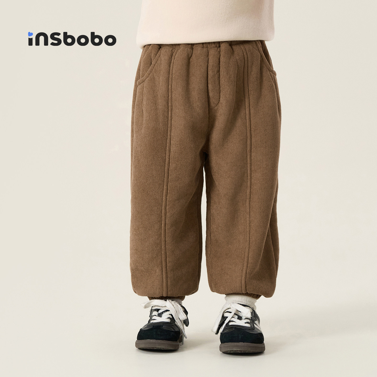 INSbobo儿童裤子加绒休闲裤子