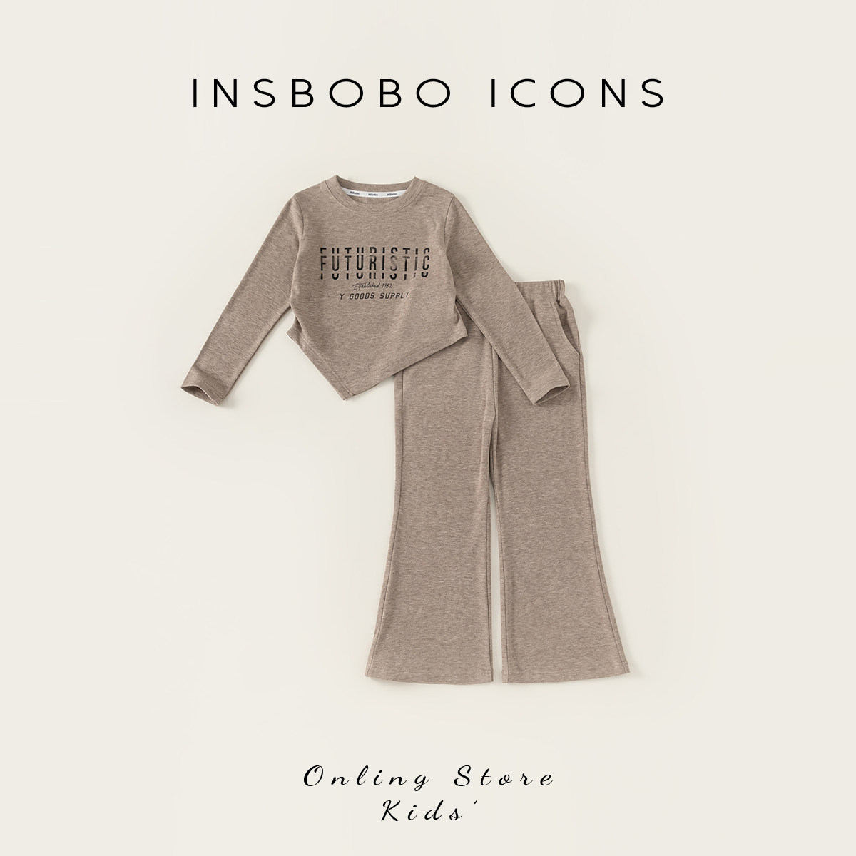 INSbobo女童套装新款春装洋气衣服儿童长袖t恤喇叭裤好看女孩童装,童装/婴儿装/亲子装,套装,淘宝优惠券,粉丝福利购,淘宝优惠卷