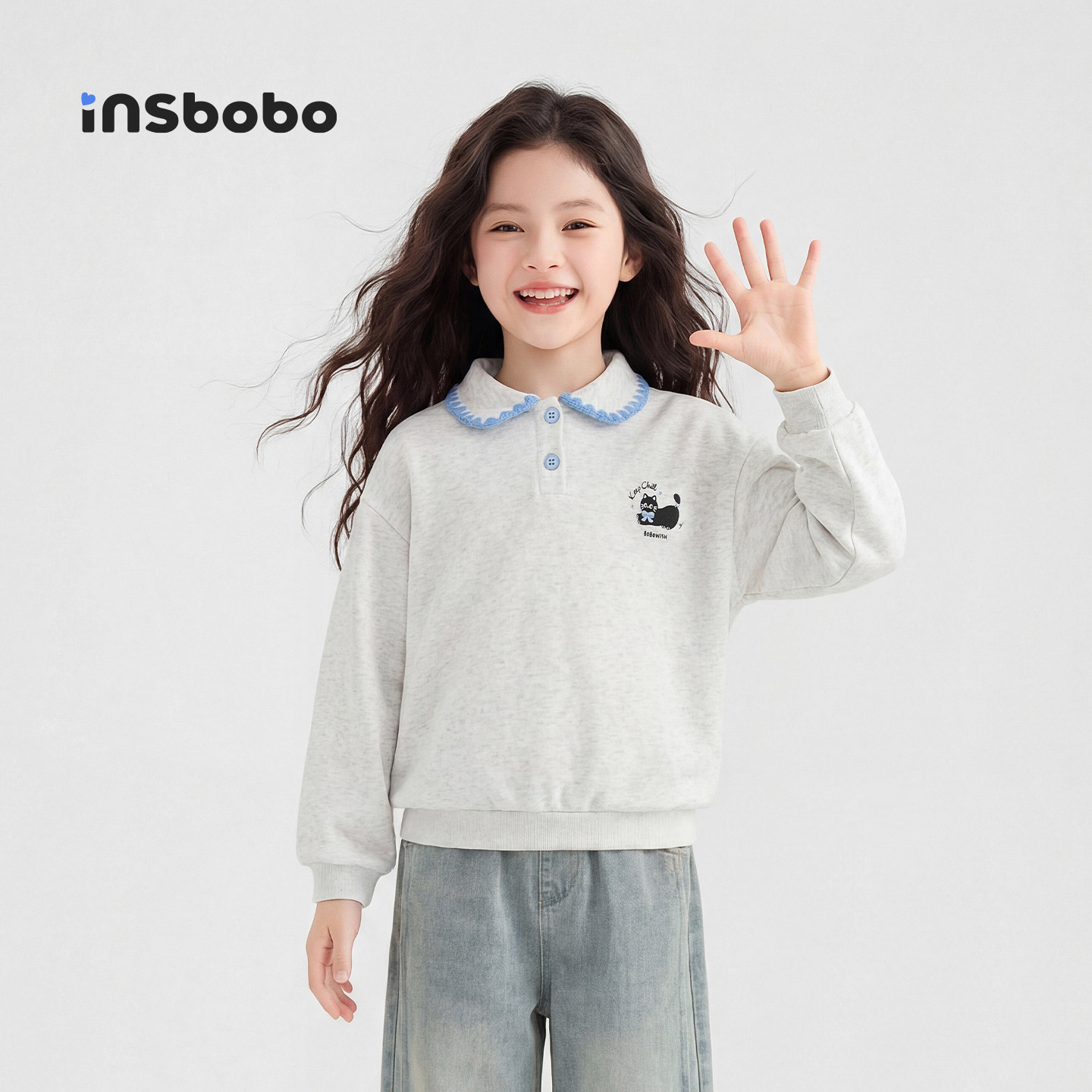 INSbobo童装女童卫衣2026春季新款儿童上衣好看女孩衣服大童春装