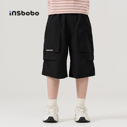 INSbobo儿童裤子刺绣休闲短裤