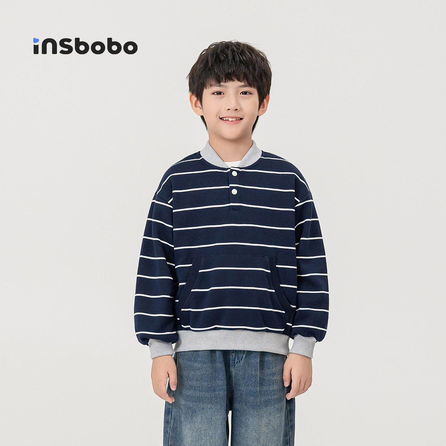 INSbobo儿童卫衣休闲条纹卫衣