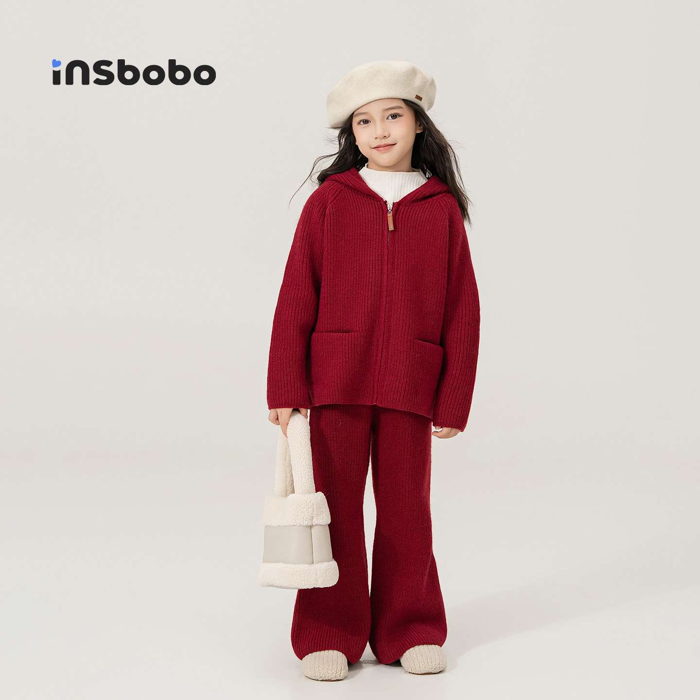 INSbobo儿童套装纯色连帽两件套