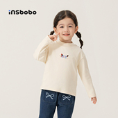 t恤冬装 INSbobo童装 新款 男童长袖 儿童打底衫 纯色女童内搭上衣冬季