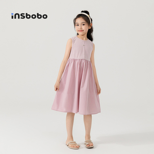 INSbobo童装女童连衣裙休闲儿童裙子新款女孩衣服漂亮夏裙礼服裙