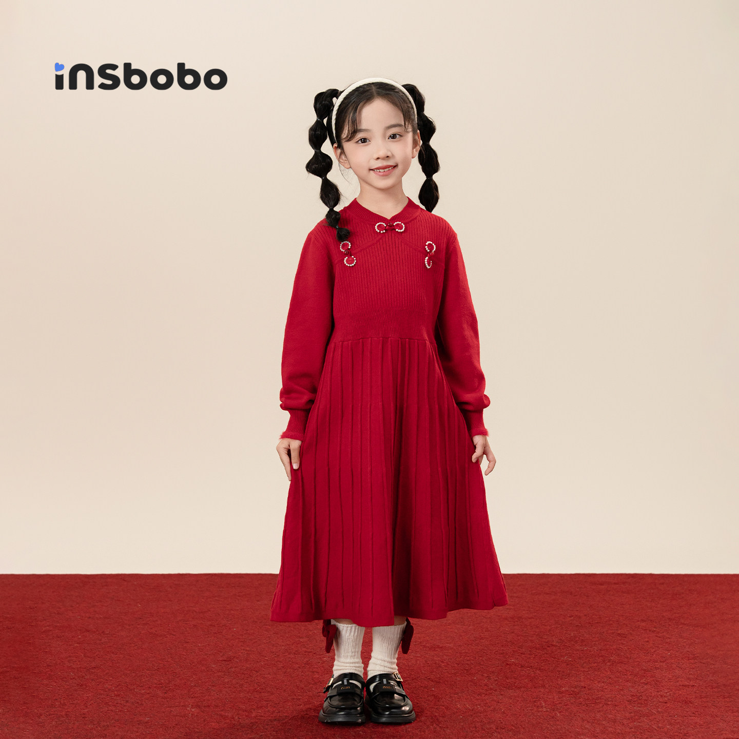 INSbobo儿童盘扣连衣裙