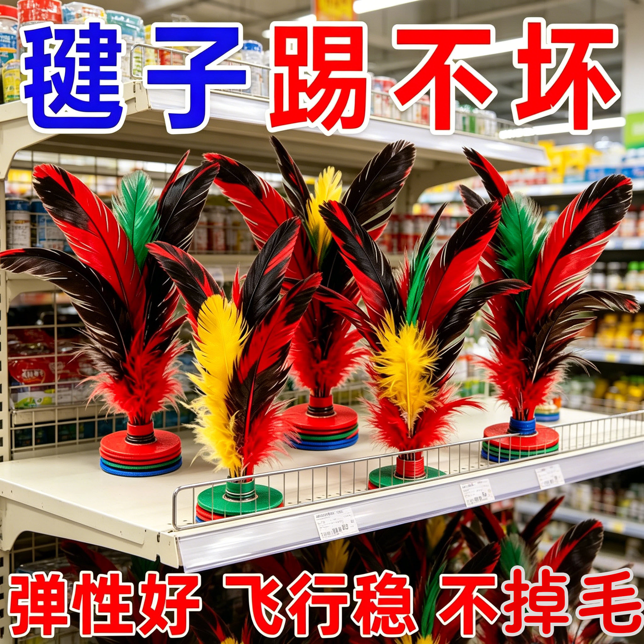 鸡毛毽子比赛专用毽子中老年健身训练耐踢毽优质鸡毛不易脱落批发