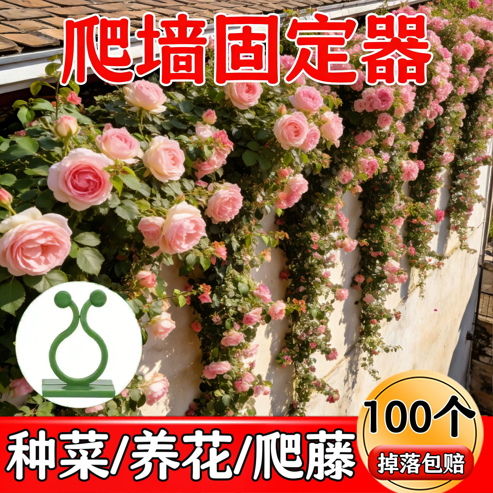 月季绿萝藤蔓无痕贴壁固定夹