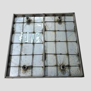 厂家供应不锈钢双开盘下沉隐形窨井盖法兰提手加筋井盖带盖