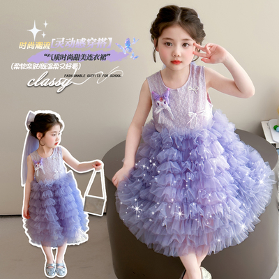 夏季新款女宝洛丽塔裙子生日公主礼服裙宝宝网纱连衣裙HCF077