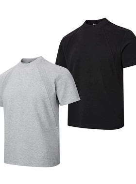 DECEYE RTIM澳洲太空棉拼接boxy短袖液氨棉cleanfit正肩短宽T恤