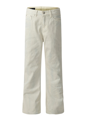 DECEYE澳洲简约复古微脏蓝设计感白色牛仔裤男女款cleanfit直筒裤