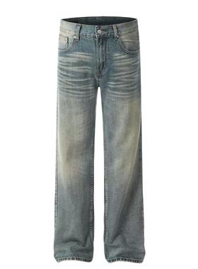 DECEYE澳洲简约微喇牛仔裤男生显瘦潮牌裤子复古水洗做旧直筒裤