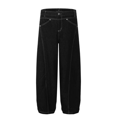 DECEYE澳洲水洗原色弯刀牛仔裤子男直筒阔腿通勤休闲情侣美式裤子