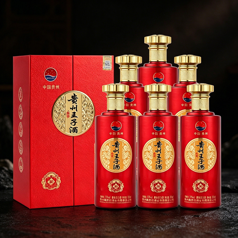 贵州王子酒十二生肖珍品鸿运当头53度酱香型白酒纯粮高粱礼盒装
