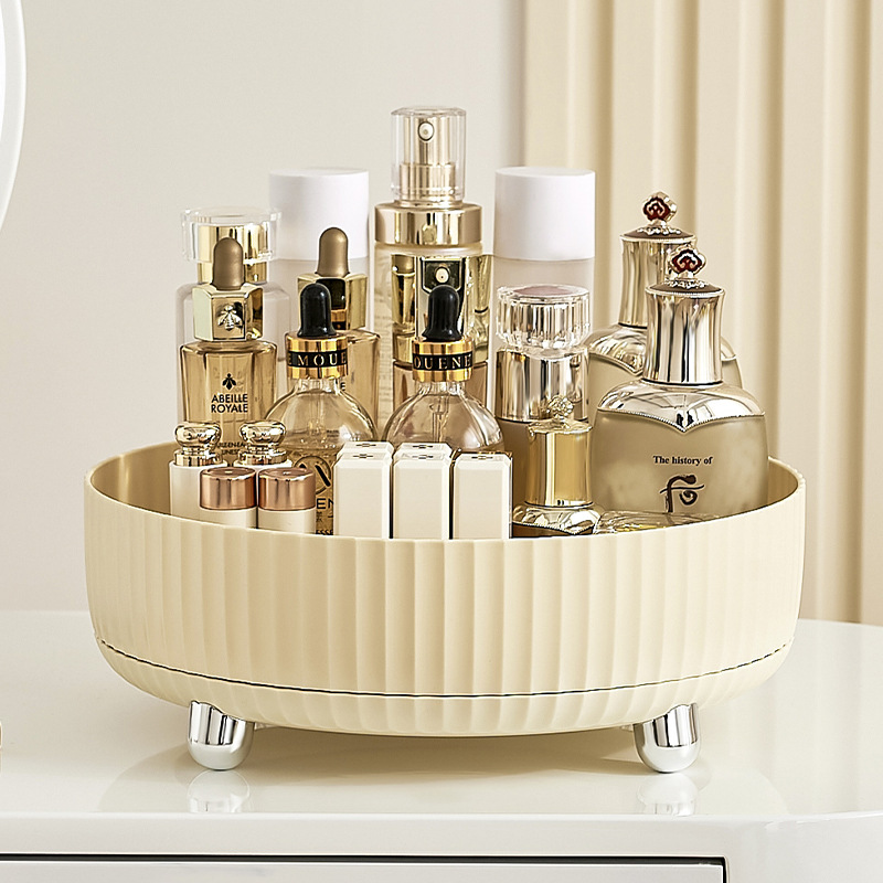 厨房可旋转置物架轻奢家用大容量桌面多功能调味品塑料收纳盒批发